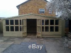 20x10ft Wooden Garden Shed Summerhouse Ultimate Reverse Tanalised 4' Double Door