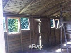 20x10ft Wooden Tanalised Ultimate Apex Garden Shed/Office/Garage 19mm T/G