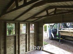 20x12'Hampstead Car Port' Heavy Duty Wooden Garden Shed/Workshop/Garage