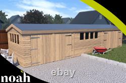 20x12'New Texan Workshop' Heavy Duty Wooden Garden Shed/Workshop/Garage