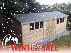 20x8 Heavy Duty'Emily' Tanalised Apex Wooden Garden Shed, Sheds, Workshop