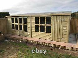 22x10'Frederick' Heavy Duty Wooden Garden Summerhouse/Shed/Workshop/Garage
