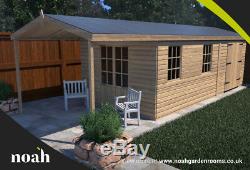 22x10'Georgia' Heavy Duty Tanalised Timber Garden Room Summerhouse Shed Mancave