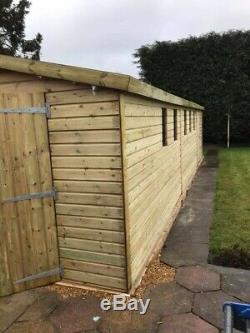 22x10'Swindon' Heavy Duty Wooden Garden Shed/Workshop/Garage Tanalised Bespoke