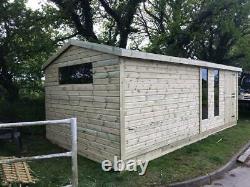 22x12'Swindon Garage' Heavy Duty Wooden Garden Shed/Workshop/Garage