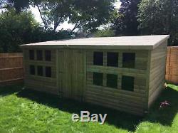 24x12'Winchester' Garden Building Heavy Duty Timber Shed Workshop Summerhouse