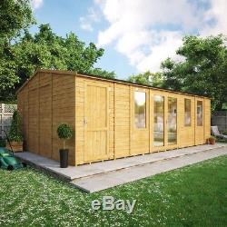 24x14 Wooden Summerhouse Log Cabin Garden Office Storage Shed 11mm T&G Shiplap