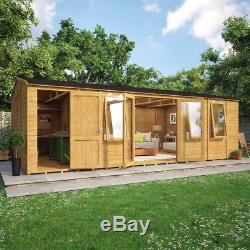 24x14 Wooden Summerhouse Log Cabin Garden Office Storage Shed 11mm T&G Shiplap
