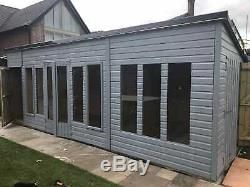 24x8'Statesman' Garden Room Heavy Duty Timber Shed Workshop Summerhouse Bespoke