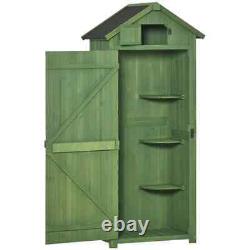 2.2 x 1.5 FT Garden Shed Durable Wood 2 Doors Apex Roof Colour Green