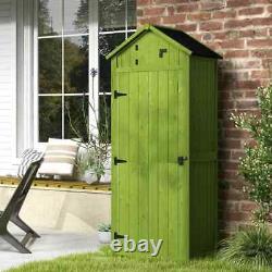 2.2 x 1.5 FT Garden Shed Durable Wood 2 Doors Apex Roof Colour Green