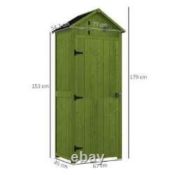 2.2 x 1.5 FT Garden Shed Durable Wood 2 Doors Apex Roof Colour Green