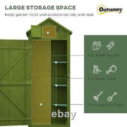 2.2 x 1.5 FT Garden Shed Durable Wood 2 Doors Apex Roof Colour Green