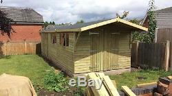 30X10ft Large Workshop Shed Garage Wooden Garden Timber Summer House Double Door