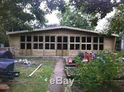 30x10ft Wooden Garden Shed Summerhouse Ultimate Reverse Tanalised 16 Window