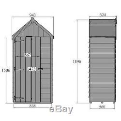 3x2FT OVERLAP WOODEN TOOL STORE SMALL GARDEN STORAGE SHED a