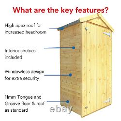 3x2 Wooden Garden Storage Shed Outdoor Pent Roof Tool Box Store Sentry Petite