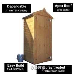 3x2 Wooden Garden Storage Shed Tall Apex Outdoor Cupboard Tool Store Windowless
