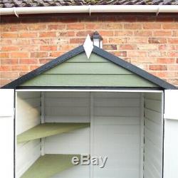 4ft x 3ft Wooden Windowless Overlap Garden Shed with Double Doors and Shelving