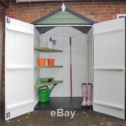 4ft x 3ft Wooden Windowless Overlap Garden Shed with Double Doors and Shelving