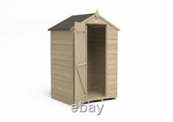 4x3 Overlap Pressure Treated Apex Wooden Garden Tool Shed Installation Option