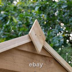 4x3 Overlap Pressure Treated Apex Wooden Garden Tool Shed Installation Option