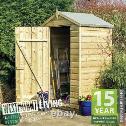 4x3 WOODEN GARDEN SHED SHIPLAP WOOD PRESSURE TREATED STORAGE 4x3FT 4 x 3 FT T&G