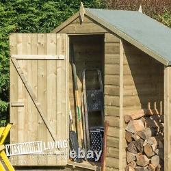 4x3 Wooden Garden Apex Shed Lean To Log Store Outdoor Tool Storage