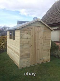 4x4 TANALISED T&G WOODEN GARDEN SHED EURO APEX PRESSURE TREATED HUT STORE