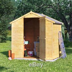 4x6 Tongue & Groove Windowless Wooden Garden Storage Shed Single Door Apex Roof