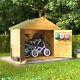 4x6 Tongue & Groove Wooden Bike Storage Double Door Garden Shed Apex
