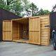 4x6 Wooden Overlap Garden Bike Storage Shed No Window Double Doors Pent Roof 4ft