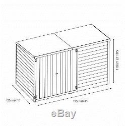 4x6 Wooden Overlap Garden Bike Storage Shed No Window Double Doors Pent Roof 4ft