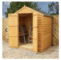 4x6ft Wooden Dip Treated Garden Shed No Windows Overlap Apex Outdoor Storage