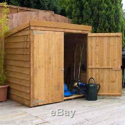 5x3 Overlap Wooden Garden Shed Double Doors Pent Roof & Felt Storage Sheds