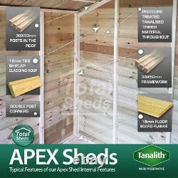 5x4 Pressure Treated Tanalised Apex Shed Top Quality Tongue and Groove 5FT x 4FT