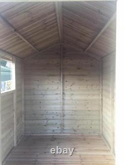 5x5 TANALISED T&G WOODEN GARDEN SHED EURO APEX PRESSURE TREATED HUT STORE