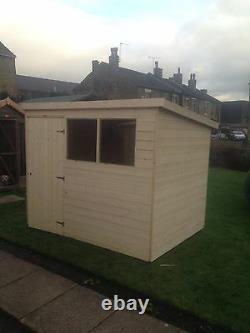 5x5 T&G GARDEN SHED HEAVY 12MM TONGUE AND GROOVE PENT ROOF HUT WOODEN STORE