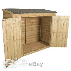 6 x 3 FT 6x3 6x3FT TREATED WOODEN OVERLAP GARDEN STORAGE TOOL SHED LOG STORE