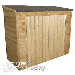 6 x 3 FT 6x3 6x3FT TREATED WOODEN OVERLAP GARDEN STORAGE TOOL SHED LOG STORE