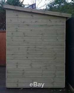 6 x 4 WOODEN PENT GARDEN SHED PRESSURE TREATED WOOD THROUGHOUT