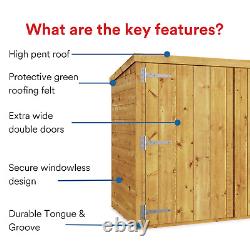 6ft Wooden Garden Storage Shed Outdoor Pent Tool Bike Store BillyOh Mini Master