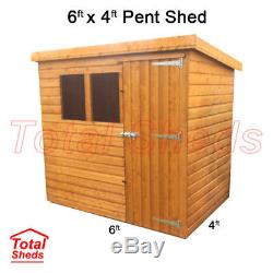 6ft X 4ft Pent Garden Shed Top Quality Timber Wooden