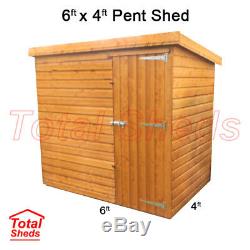 6ft X 4ft Pent Garden Shed Top Quality Timber Wooden