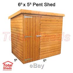 6ft X 5ft Pent Garden Shed Top Quality Wooden Timber