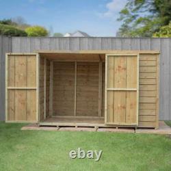 6ft x 4ft WOODEN GARDEN STORAGE SHED OVERLAP PRESSURE TOOL BIKE WOOD STORE 6x4