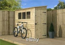 6x3 7x3 8x3 Garden Shed Shiplap Pent Roof Tanalised 3 Windows Low Side Pressure