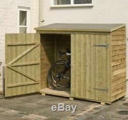 6x3 ROWLINSON BIKE SHED WALLSTORE OVERLAP BICYCLE WOODEN WALL WOOD GARDEN STORE