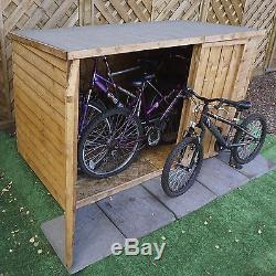 6x3 Wooden Overlap Garden Bike Storage Shed No Window Double Doors Pent 6ft 3ft