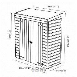 6x3 Wooden Overlap Garden Storage Shed No Window Double Doors Pent Roof 6Ft 3Ft
